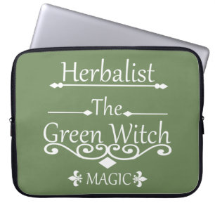 Funda Para Portátil Magia de bruja verde herbolaria medicina natural