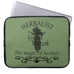 Funda Para Portátil Magia de bruja verde herbolaria medicina natural