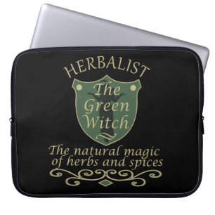 Funda Para Portátil Magia de bruja verde herbolaria medicina natural