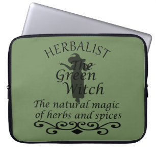 Funda Para Portátil Magia de bruja verde herbolaria medicina natural