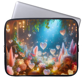 Funda Para Portátil Magical Glowing Flowers Heart Garden