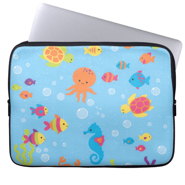 Funda Para Portátil Magical Underwater Turtle and Fish Electronic Bag (Frente)