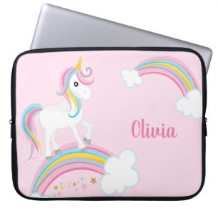 Funda Para Portátil Magnífico arcoiris Unicornio rosa personalizado
