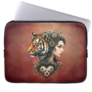 Funda Para Portátil Magnífico mundo floral de steampunk