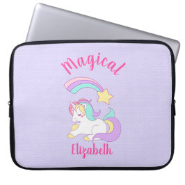 Funda Para Portátil Magnífico unicornio con Personalizado estrella del
