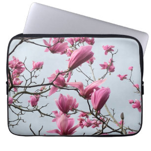 Funda Para Portátil Magnolia azul rosa primavera florece Hanami pacífi