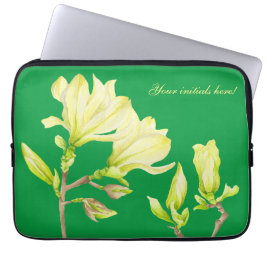 Funda Para Portátil Magnolias amarillas en la manga de una laptop