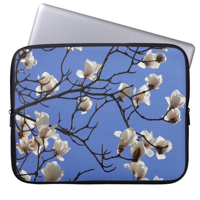Funda Para Portátil Magnolias florecientes (Frente)