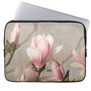 Funda Para Portátil Magnolias rosadas, cosecha