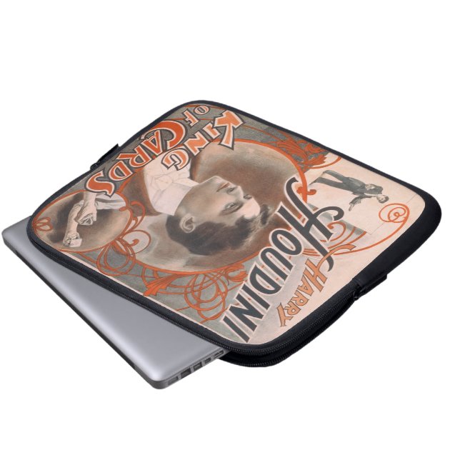 Funda Para Portátil Mago Harry Houdini el rey Of Cards (Inferior anverso)