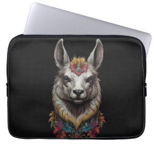 Funda Para Portátil "Majestad floral: Una Llama adorada con flores"