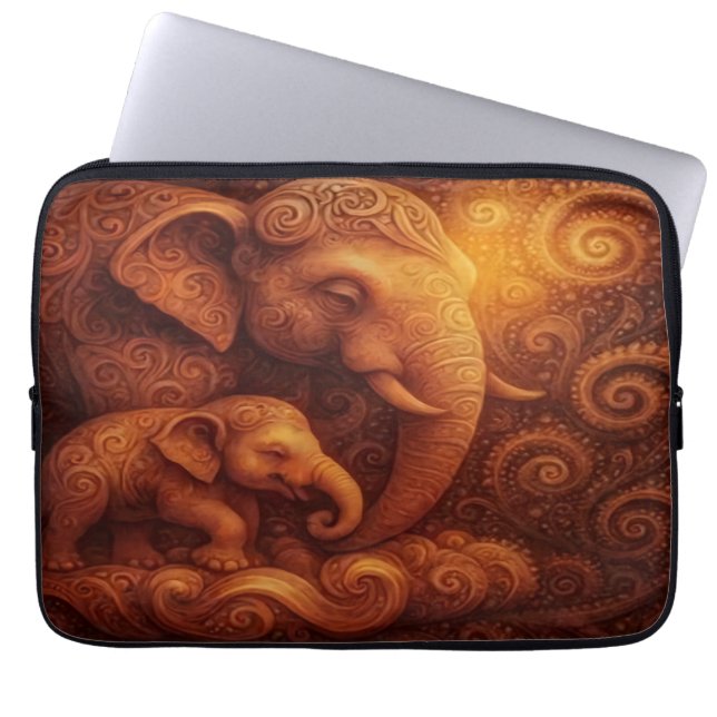 Funda Para Portátil Majestic Elephants Laptop Sleeve (Frente)