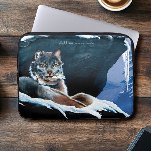Funda Para Portátil Majestuoso Lince Invernal Descansando en Montaña N