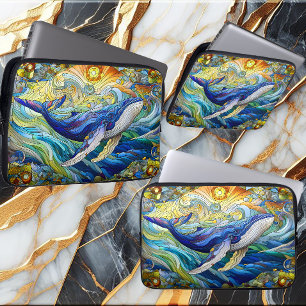Funda Para Portátil Majestuoso Mosaico Marino A Ballena De Vidrio Manc