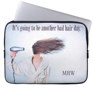 Funda Para Portátil Mal personalizado del día del pelo monograma manga