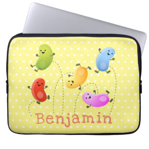 Funda Para Portátil Malas judías felices saltando ilustracion personal