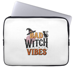 Funda Para Portátil Malas Vibras de Bruja Diseño de Camiseta Vintage d