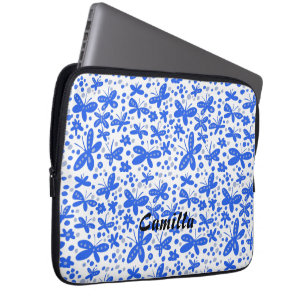 Funda Para Portátil Maletín de la cartera para iPhone de mariposas azu