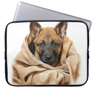 FUNDA PARA PORTÁTIL MALINOIS BÉLGICA CORTA EN BLANCO