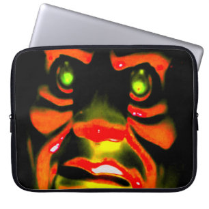 Funda Para Portátil Malvada cara Halloween Rojo Rojo Cara Asustados Oj