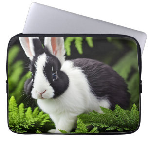 Funda Para Portátil Malversación De Los Conejitos Blanco Y Negro,