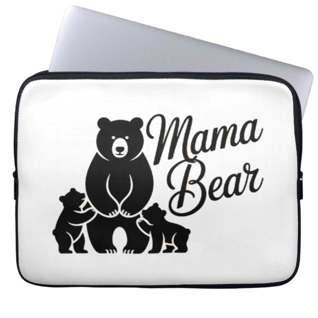 Funda Para Portátil Mama Bear with Cubs Cute Family Bear (Frente)