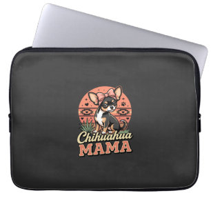 Funda Para Portátil Mamá Chihuahua Adorable Lazo Perro Mamá