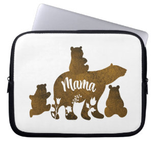 Funda Para Portátil Mamá Lleva 3 Cubos De Oso De Bebé Siguiendo A Mamá