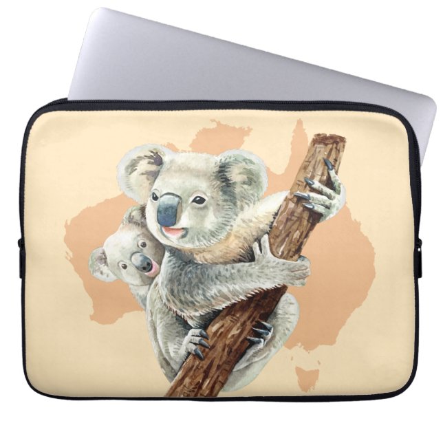 Funda Para Portátil Mamá y bebé de Koala (Frente)