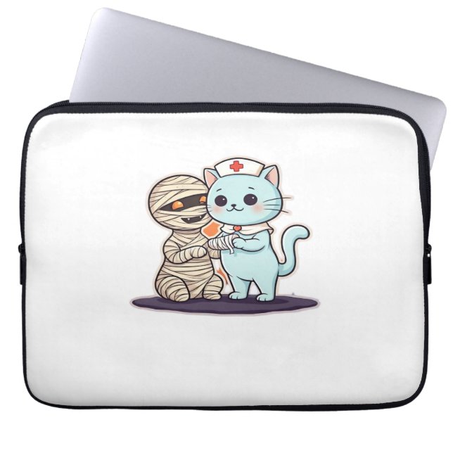 Funda Para Portátil Mami Boo-Boo Enfermera Gato al rescate! T-S clásic (Frente)