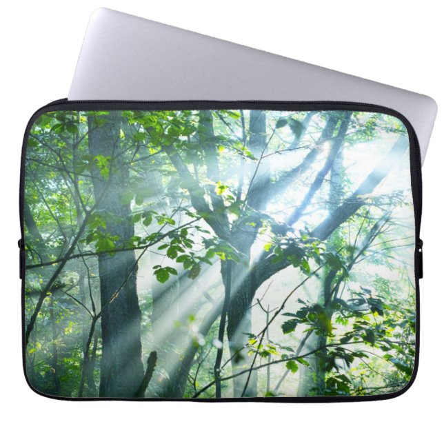 Funda Para Portátil Mañana en el bosque (Frente)