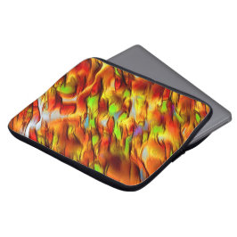 Funda Para Portátil Manchas rojizas y amarillas cromadas, colores cáli