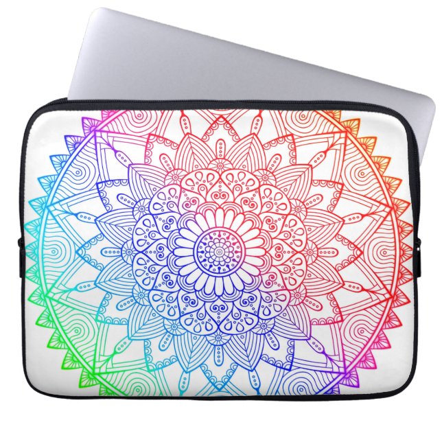 Funda Para Portátil Mandalá Arcoíris (Frente)