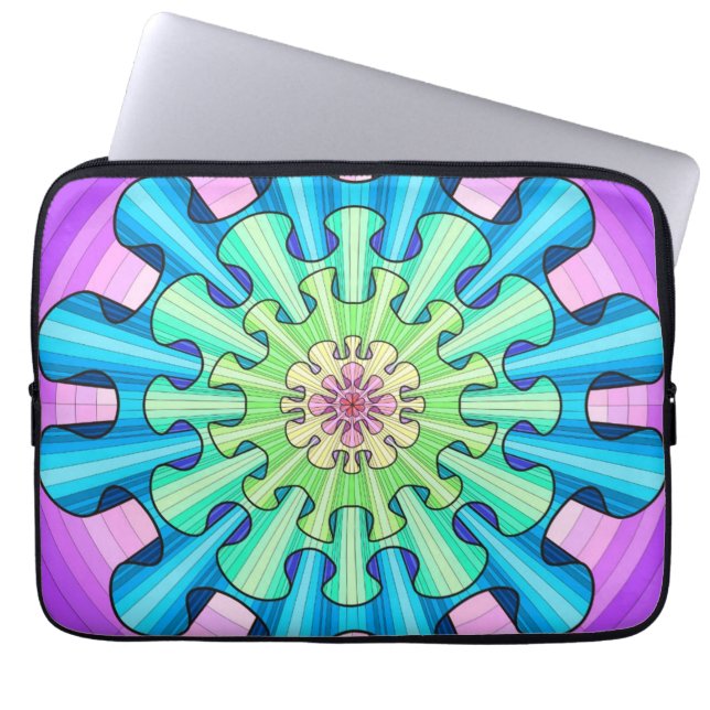 Funda Para Portátil Mandala arcoiris (Frente)