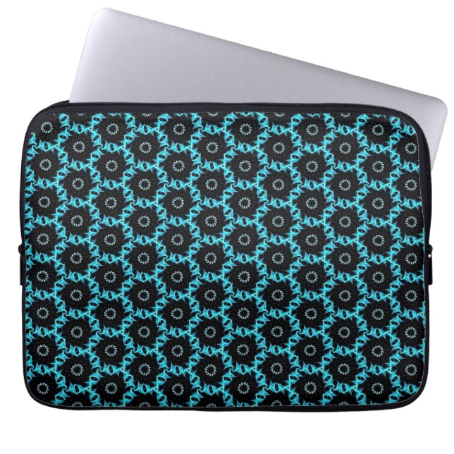 Funda Para Portátil Mandala azul eléctrica (Frente)