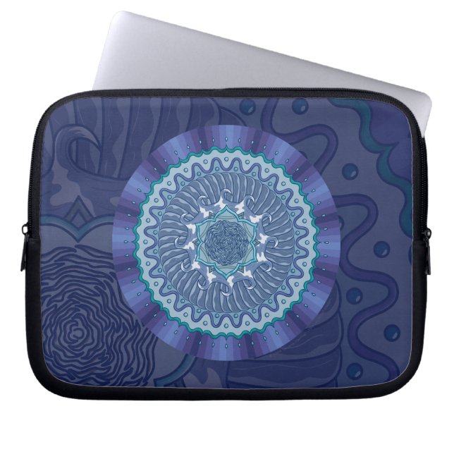 Funda para portátil Mandala de Agua (Frente)