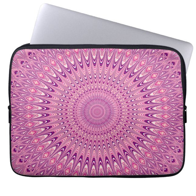Funda Para Portátil Mandala de estrella rosa (Frente)
