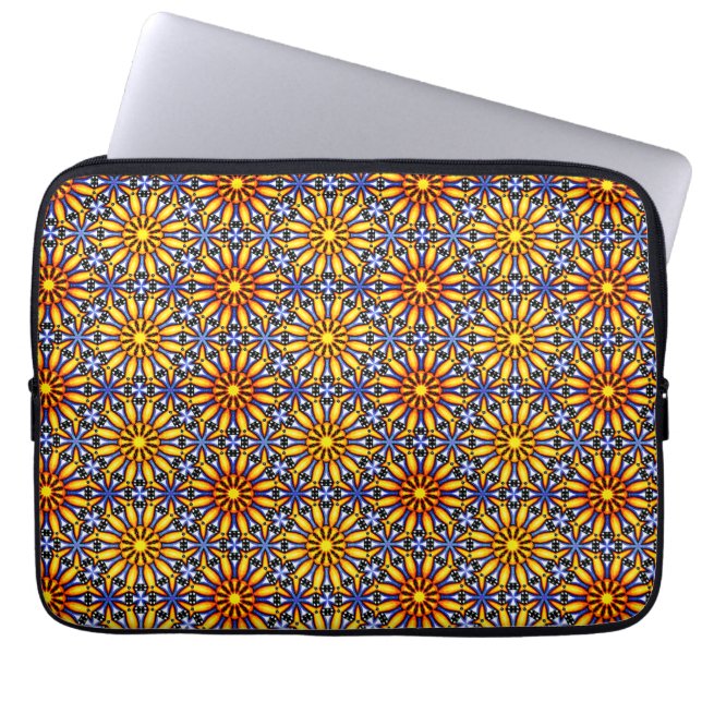 Funda Para Portátil Mandala de sol celeste (Frente)