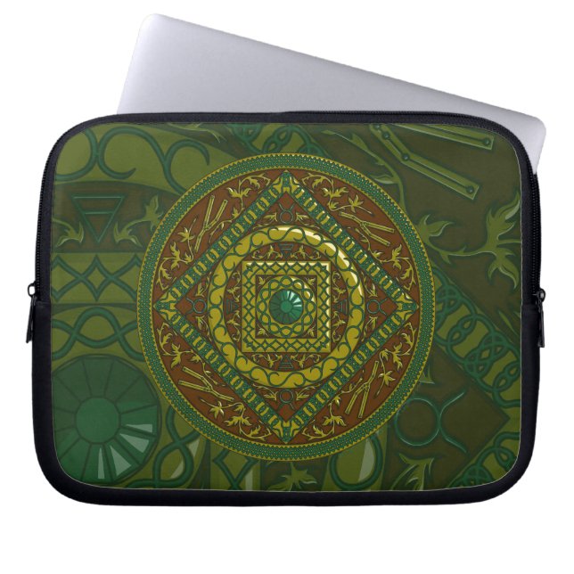 Funda para portátil Mandala de Tauro (Frente)