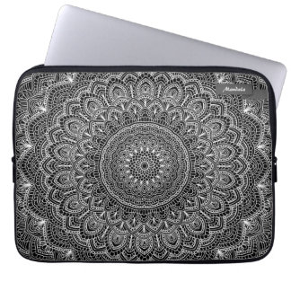 Funda Para Portátil Mandala en blanco y negro