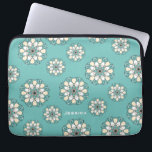 Funda Para Portátil Mandala floral geométrica Verde azulada y elegante<br><div class="desc">Elegante manga personalizada para portátiles.</div>