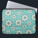 Funda Para Portátil Mandala floral geométrica Verde azulada y elegante<br><div class="desc">Elegante manga personalizada para portátiles.</div>