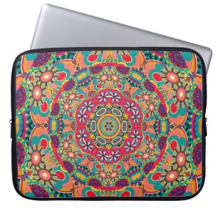 Funda Para Portátil Mandala Floral Retro Psicodélico Hippie Millefiori
