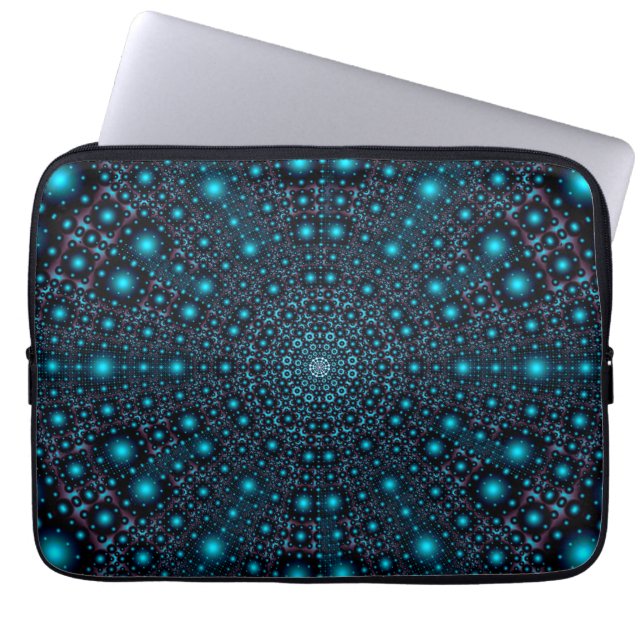 Funda Para Portátil Mandala mágica azul brillante (Frente)