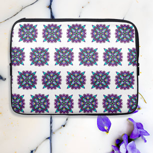 Funda Para Portátil Mandala morada y negra mística colorida