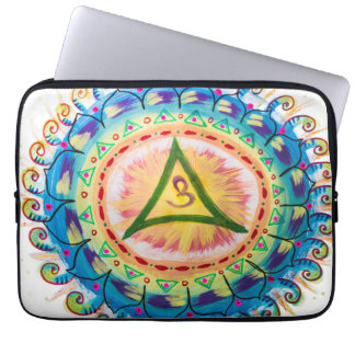 Funda Para Portátil Mandalá Om de acuarela pintada a mano