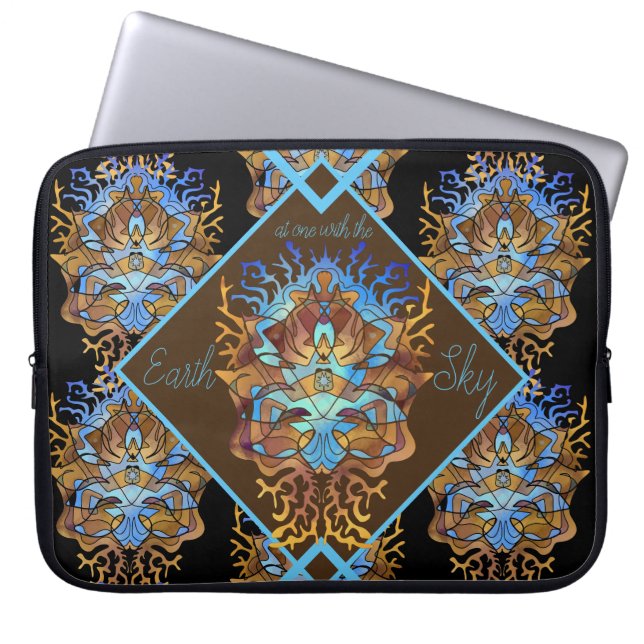 Funda Para Portátil Mandala sobre la Tierra y el cielo (Frente)