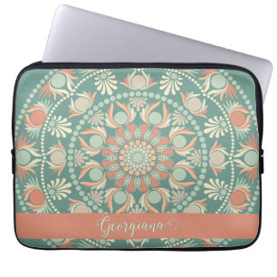 Funda Para Portátil Mandala y sabio retro ornato personalizado
