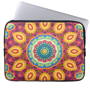 Funda Para Portátil Mandalas Florales Abstractos de Colores Brillantes
