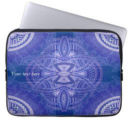 Funda Para Portátil Mandalas sobre el diseño de repetición azul-holand